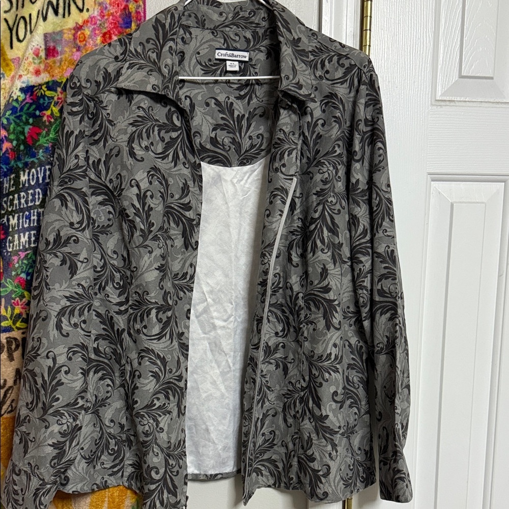 Coldwater Creek Black and Gray Patterned Women's Blazer​